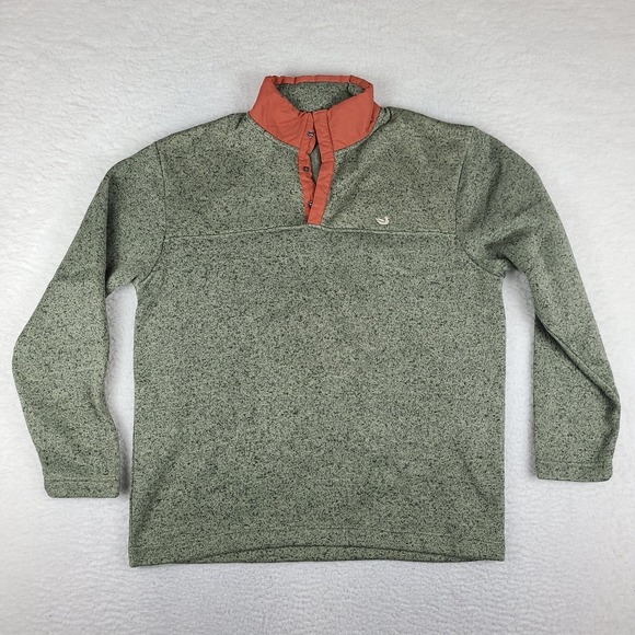 Southern Marsh Other - Southern Marsh Sweater Mens Large Olive Green FieldTec Fleece Quarter‎ Button